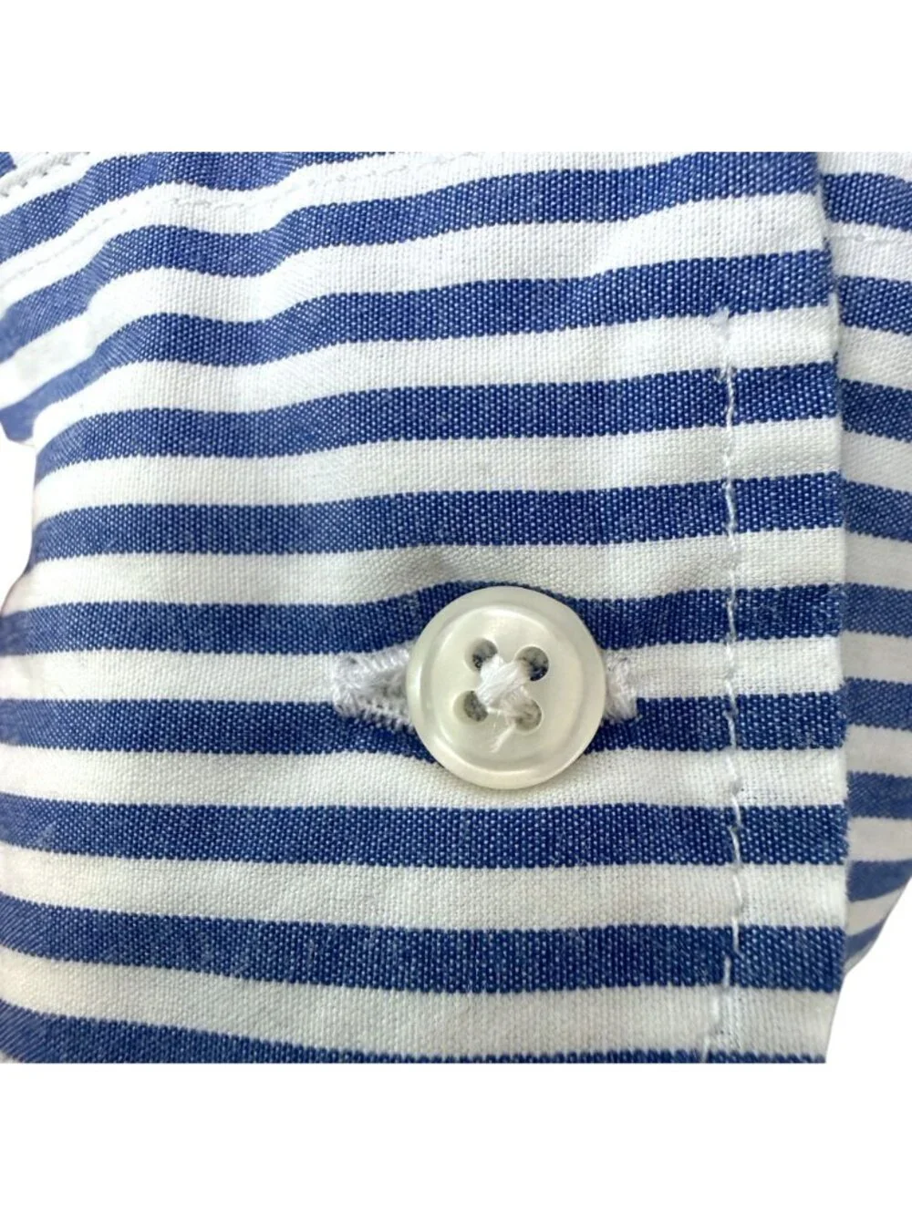J.Crew Mens Shirt Large Slim Untucked Blue White Stripe Preppy Button Up NWT